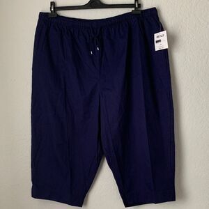NWT Coral Bay Deep Blue Elastic Waist Drawstring Women’s Capri Pants Size 3X